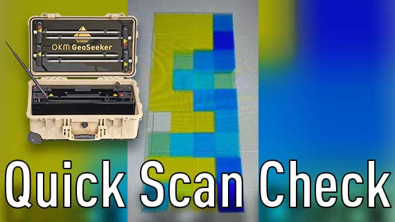 Quick Scan Check: Vertical Blue Signals in OKM GeoSeeker Scan Image